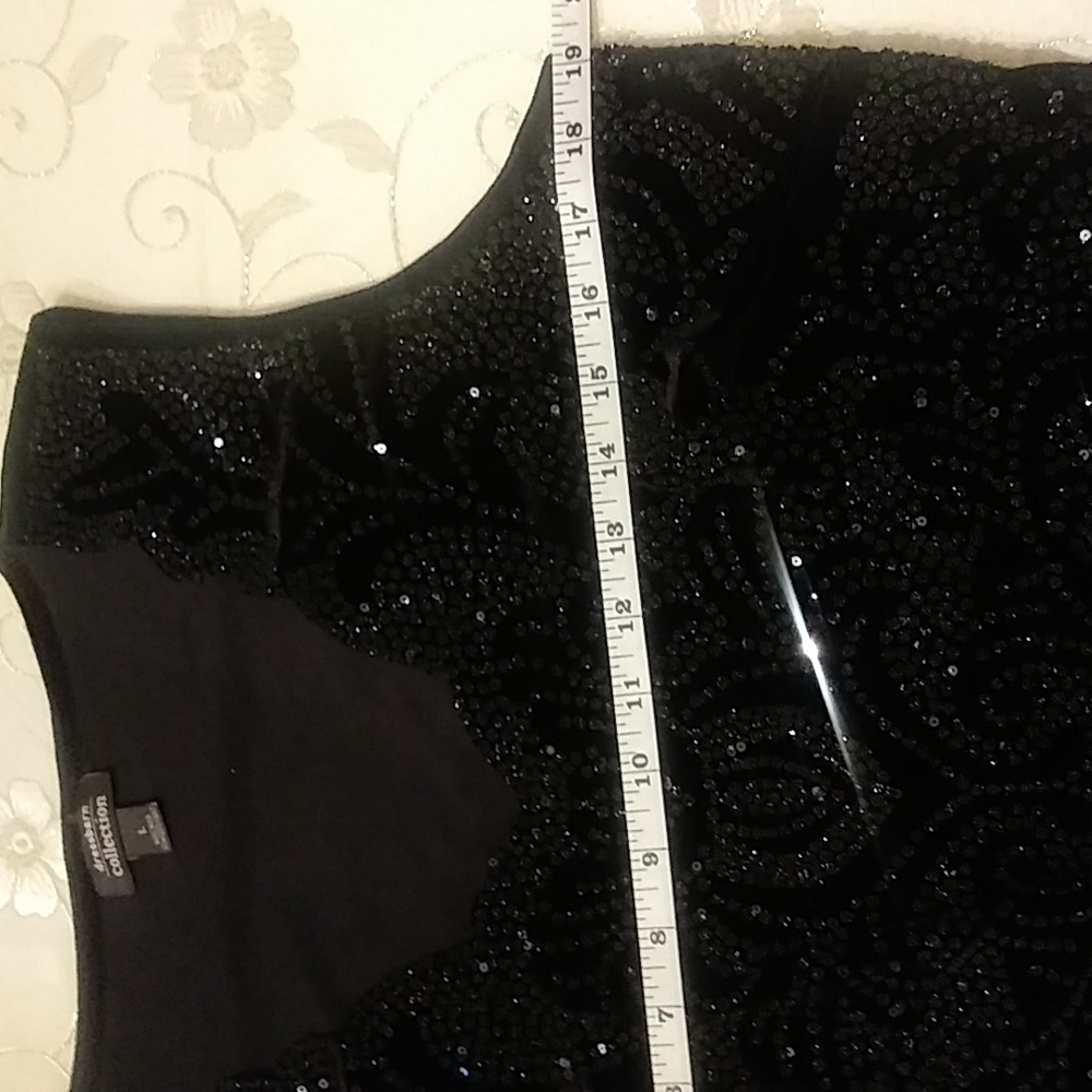 Dressbarn Black Velvet Blouse Size L - Picture 11 of 11